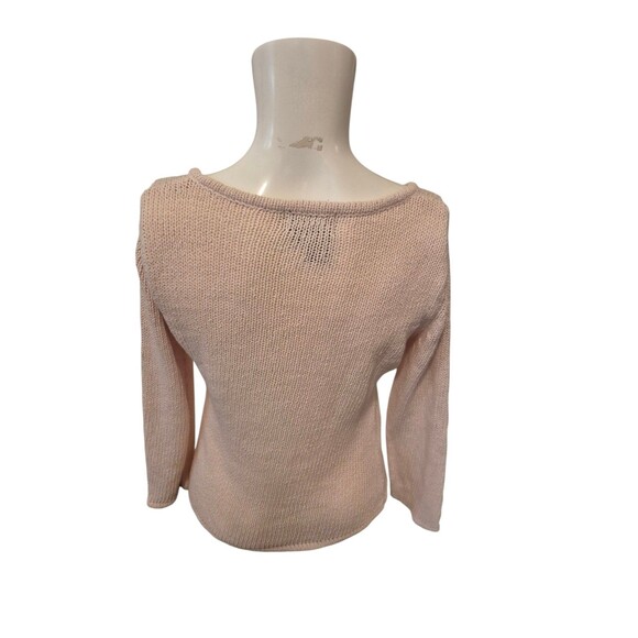 Votre Nom Linen Sweater Scoop Neck Rolled Hem Light Pink Sz XS-M - Picture 3 of 4